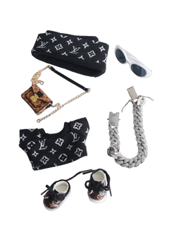 Labubu Dark LV Monogram Street - Bomb Set