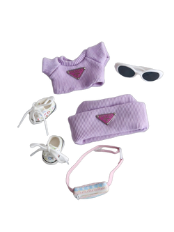 Labubu Purple Prada & LV Streetwear Outfit – Chic Eyewear Edition